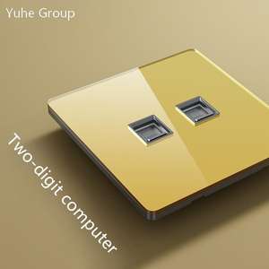 แผงกระจกคริสตัล แผงสัมผัส 10A ช่องเสียบทีวี + ช่องเสียบข้อมูล 2 ช่อง + ช่องเสียบคอมพิวเตอร์ - Product Image 4