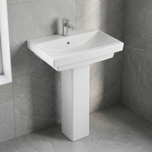 Coronis Red Ceramic Full Pedestal Wash Basin Modern European Design Bathroom Sanitary Ware - Product Image 3