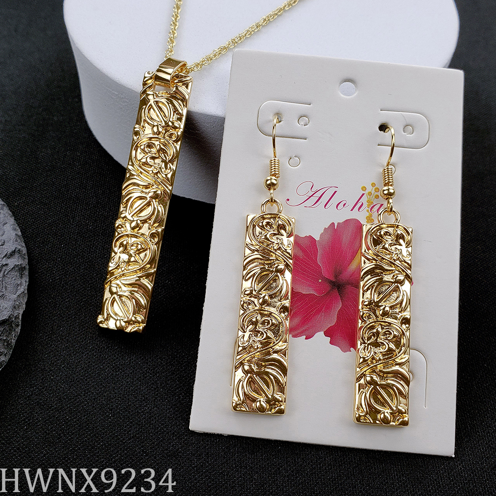 Новые золотые серьги-кольца с жемчугом и ожерелье комплект из Гавайских украшений для отпуска оптовая продажа 2020