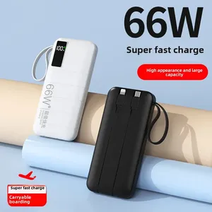 Powerbank portable Charge rapide 10000mAh Power Banks avec câble <span class=keywords><strong>LED</strong></span> Spotlight Banque d'alimentation rechargeable - Product Image 3