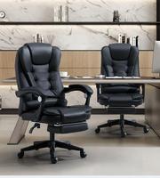 Chaise de luxe mobilier de bureau fauteuil réglable en cuir PU chaise de patron repose-pieds massage doux chaises de bureau en cuir de direction