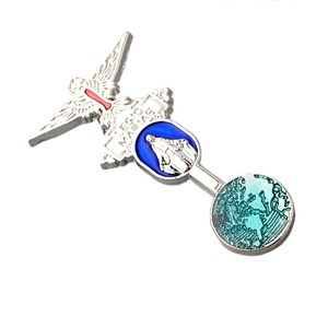 Broche de solapa de aleación esmaltada con diseño de cruz, creativo y exquisito, religioso católico de la Legión de María - Product Image 6