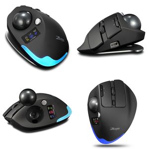 <span class=keywords><strong>Souris</strong></span> Trackball Ergonomique F-33 Pro Sans Fil Double Connectivité BT + 2.4G Programmable Rechargeable Expédition Rapide <span class=keywords><strong>Souris</strong></span> de Bureau Prête à l'emploi (RTS) en Stock - Product Image 1