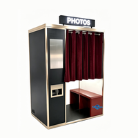 Cabina de Fotos Retro de Madera YiXiLe con Pantalla Táctil, Dispositivo de Impresión, Dimensiones Personalizadas, Juego Completo para Exportación, Cabina de Fotos Vintage de Madera
