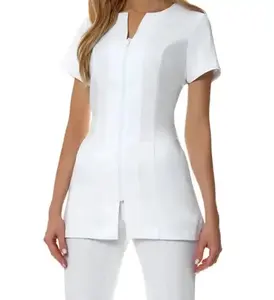 Tunica da Salone di Bellezza <span class=keywords><strong>per</strong></span> Donne 2025, Uniforme Elegante <span class=keywords><strong>per</strong></span> Parrucchieri, Top Tunica <span class=keywords><strong>per</strong></span> Infermiere Ospedaliere, Set di Divise <span class=keywords><strong>per</strong></span> Donne - Product Image 2