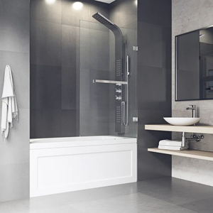 Baignoire verre <span class=keywords><strong>douche</strong></span> cloison Chrome poli charnière simple écran de <span class=keywords><strong>douche</strong></span> 304 mur sans cadre à porte charnière en verre - Product Image 2
