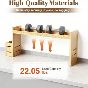 Étagère de rangement en bois pour cuisinière avec porte-épices et boîte à couverts pour l'organisation de la cuisinière à gaz - Product Image 5