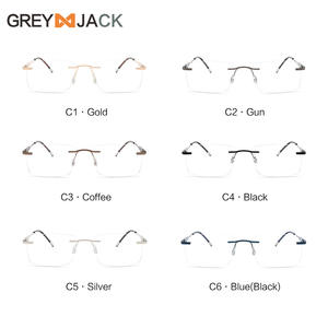 Greyjack กรอบแว่นโลหะไร้ขอบสำหรับผู้ชาย, เลนส์ AC น้ำหนักเบามากสำหรับสายตาสั้นและ ME2032 - Product Image 5