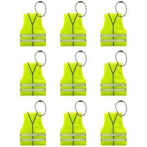 Reflective <b>Safety</b> Vest <b>Keychains</b>, High Visibility PVC Vest Shape Keyring Pendants for Backpacks Bags Pet Collars Night Warning - Product Image 2