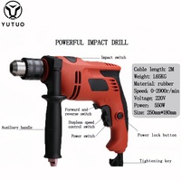 YUTUO personnalisé tournevis marteau pince matériel ensemble d'outils fil 220V robuste outil électrique forets impact perceuse boîte combo kit