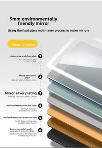 <span class=keywords><strong>Miroir</strong></span> décoratif <span class=keywords><strong>mural</strong></span> circulaire en alliage d'aluminium <span class=keywords><strong>doré</strong></span> à éclairage arrière tactile unique - Product Image 4