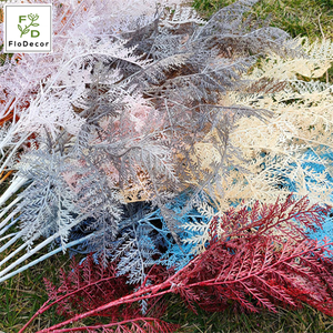 人工シダはイベントの結婚式の装飾のためのカラフルなレッドゴールドシルバーピンクホワイトを残します - Product Image 4