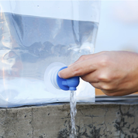 Sac de stockage d'eau pliable de 1 gallon Conteneur d'eau Cruche d'urgence Pochette de rangement en plastique pour le camping