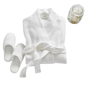 Accappatoio Unisex in Cotone Lungo a Nido d'Ape Stile Hotel per Casa Alla Moda Taglie Forti Vestaglia da Notte per Uomo o Donna - Product Image 4
