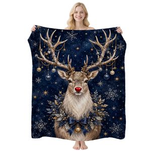 Manta de Franela con Estampado de Santa Claus Navideño, Rectangular, Antipilling, Decoración para el Hogar, Estilo Clásico de Invierno - Product Image 5