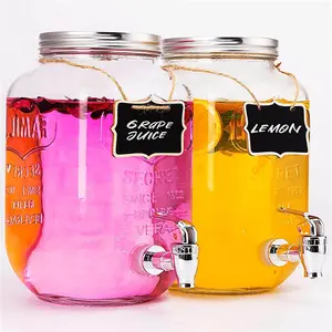 Vendita superiore bere 6L 8L 10L 15L 20L mason glass juice beverage dispenser jar con rubinetto