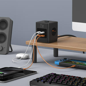 Enchufe múltiple EU PD25W con <span class=keywords><strong>2</strong></span> puertos USB-A y <span class=keywords><strong>2</strong></span> puertos USB-C, diseño tipo cubo <span class=keywords><strong>Rubik</strong></span>, con <span class=keywords><strong>3</strong></span> tomas y cable de extensión para el hogar - Product Image 5