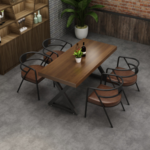 Chaises de <span class=keywords><strong>table</strong></span> <span class=keywords><strong>à</strong></span> <span class=keywords><strong>manger</strong></span> commerciales en bois massif de <span class=keywords><strong>style</strong></span> <span class=keywords><strong>industriel</strong></span> Ensembles de restaurant pour hot pot Qing Music Bar Barbecue Shop <span class=keywords><strong>Table</strong></span> libre - Product Image 4