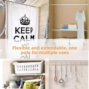 <span class=keywords><strong>Tringle</strong></span> à <span class=keywords><strong>rideau</strong></span> télescopique <span class=keywords><strong>sans</strong></span> perçage Modèle TH540, <span class=keywords><strong>support</strong></span> de <span class=keywords><strong>rideau</strong></span> de douche réglable à haute capacité de charge <span class=keywords><strong>pour</strong></span> salle de bain - Product Image 2