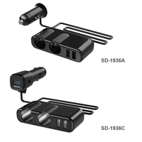 Adaptateur allume-cigare de voiture double USB type A 12-24V 3A 2 prises USB doubles pour chargeur de voiture
