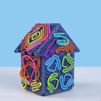 Venta caliente niños 3D tablero de actividad sensorial de silicona juguete educativo Fidget Cube alivio del estrés y entrenamiento de ansiedad