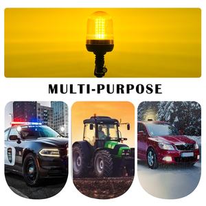Lampe de sirène de balise d'urgence à LED portable voyant d'avertissement ambre rotatif avec base de montage de tuyau flexible-pour voitures et autres véhicules - Product Image 4