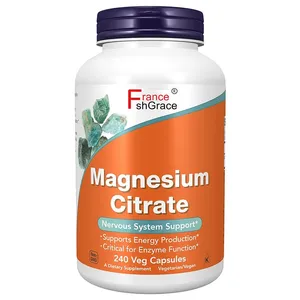 240 Veg Capsules Magnesium Citrate Enzyme Function Nervous System Support