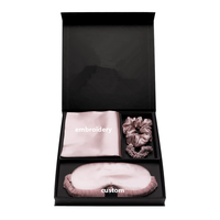 Ensemble cadeau de luxe : taie d'oreiller en soie, masque pour les yeux en soie et ensemble de taies d'oreiller en soie pour les cadeaux de mariée et de demoiselles d'honneur