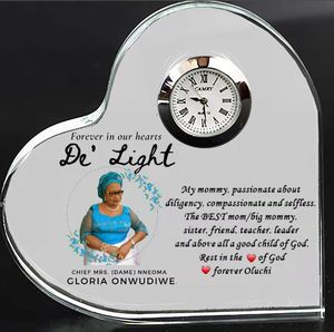 Sympathy <strong>Memorial</strong> <strong>Gifts</strong> for Loss Mother/Father/Husband Handmade Eco-Friendly Crystal Clock Glass Crystal Heart Personalized - Product Image 3