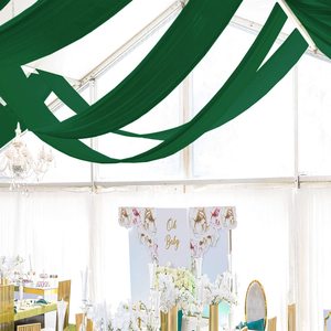 Rideaux de plafond rideaux transparents émeraude pour chambre à coucher auvent arc de mariage drapé tissu décors verts pour fête de réception - Product Image 4