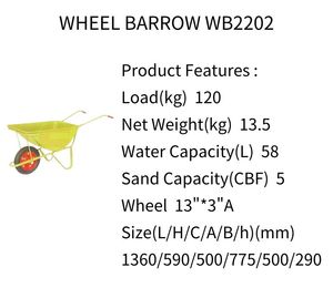 Chariot de <span class=keywords><strong>transport</strong></span> de chariot de brouette de roue en métal de jardin industriel - Product Image 2