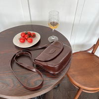 Bolso Retro Coreano de PU, Nueva Textura, Moderno, Versátil, para Uso Diario, Invierno, Otoño, Verano, Impermeable, Portátil, de un Solo Hombro