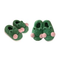 Tissu doux Grenouille animale Pantoufles en peluche Vente en gros Grenouille animale d'intérieur Pantoufles en peluche Personnaliser Grenouille animale Pantoufles en peluche