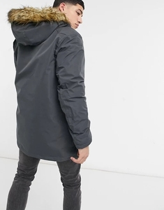 Venta al por mayor Canadá Estilo Parka Faux Fur Hood Hombres Chaqueta de plumón de ganso Grueso al aire libre Abrigo de invierno para hombre - Product Image 5