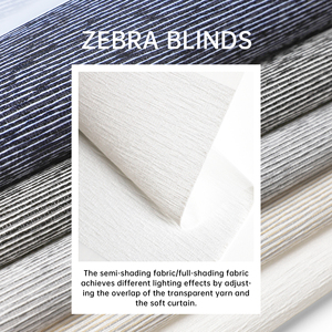 ม่านม้วนไร้สาย SAMADHI รุ่น Zebra Shades ดีไซน์ทันสมัย แบบสองชั้น กรองแสง สำหรับหน้าต่างบ้านและสำนักงาน - Product Image 5