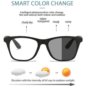 변색 방지 블루 라이트 사각 안경 패션 여성용 남성용 블루 라이트 전환 안경 변색 안경 - Product Image 2