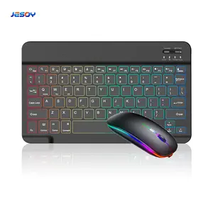 Retroiluminação rgb 78 teclas com tablets kit bluetooth mouse combo e sem fio mini teclado para ipad