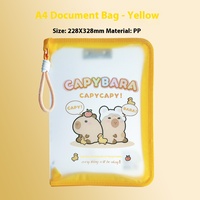 Grande capacité A4 étudiant Transparent fichier dossier sac spirale PP poche corde fermeture éclair pour Test papier stockage dessin animé carte Pibala