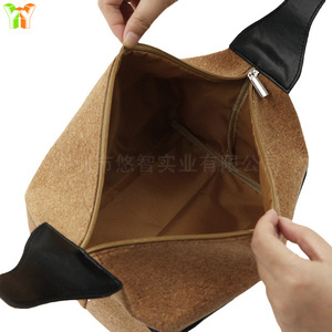 Hot-selling premium wood grain leather lunch bag for outdoor <b>camping</b>, picnics, coffee, tableware, fruit <b>storage</b>, and tote bag. - Product Image 5