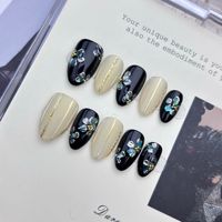 Faux ongles de luxe faits à la main en amande, qualité salon, style de luxe, vente en gros, marque privée