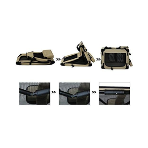 Grands sacs de voyage pliables personnalisés OEM pour chats meilleure vente caisse souple pour chien avec 2 bols polyester bleu marine - Product Image 2