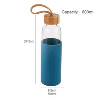 IKOO botol air kaca borosilikat 1000ml, grosir untuk jus dan air mendidih