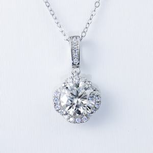 Wholesale <b>Moissanite</b> <b>Jewelry</b> 925 Silver Fine <b>Jewelry</b> Pendant Necklace Classical Chain Pendant Necklace for Women - Product Image 3