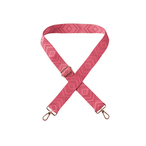 Correa de Tela de 4 cm con Patrón de Diamantes, Color Rojo Rosa, para Bolsos - Product Image 2