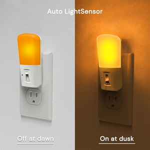 Veilleuse LED couleur ambre avec capteur crépusculaire, intensité réglable, à brancher, pour chambre d'enfant - Product Image 2