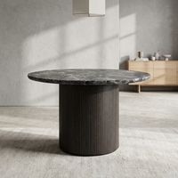 Table à manger ronde en bois de chêne massif de luxe en vente chaude, style moderne, 4 chaises, 6-8 places, meubles de maison pour hôtel et salon