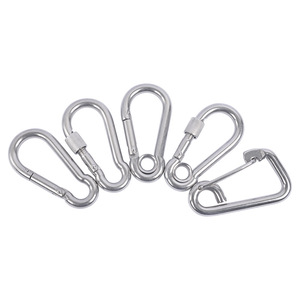 304 Stainless Steel Carabiner <b>Spring</b> Hook Quick-release <b>Clip</b> Buckle For Bags Garment Outdoor Use - Product Image 4