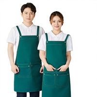 Tablier sans manches en toile imperméable pour serveur de restaurant, vêtements de travail avec logo imprimé, plusieurs poches, grande taille, vente en gros transfrontalière