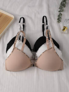 IBGUHレディースセクシーで薄いフロントクロージャーワンピースプッシュアップブラワイヤレス通気性スチールリングパッド付き大人用 - Product Image 4