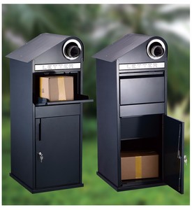 Boîte <span class=keywords><strong>aux</strong></span> <span class=keywords><strong>lettres</strong></span> extérieure en acier inoxydable Boîte de dépôt de colis verrouillable avec porte en grain de bois pour usage domestique - Product Image 3